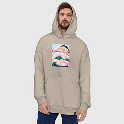 Толстовка-худи оверсайз Senpai секси, цвет: миндальный — фото 2