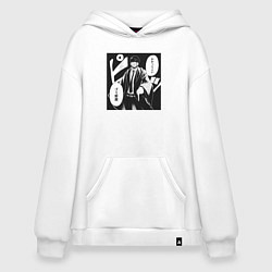 Толстовка-худи оверсайз Мэш Бёрндэд, цвет: белый