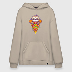 Худи оверсайз Ленивец в пицце