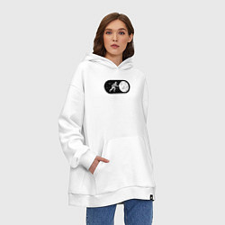 Толстовка-худи оверсайз Режим космоса включен, цвет: белый — фото 2