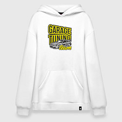 Толстовка-худи оверсайз Garage tuning team, цвет: белый