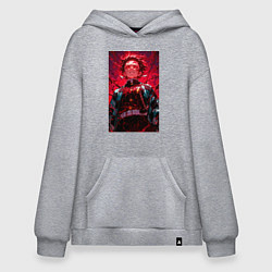 Толстовка-худи оверсайз Клинок, рассекающий демонов Тандзиро Камадо охотни, цвет: меланж