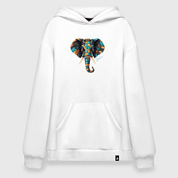 Худи оверсайз Голова слона в мозайку