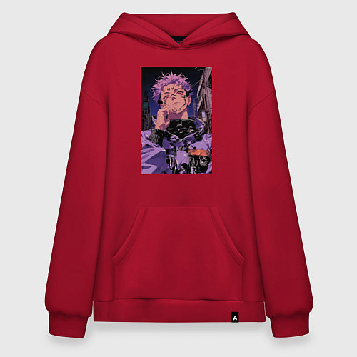 Худи оверсайз Магическая битва Юдзи Итадори токио / Красный – фото 1