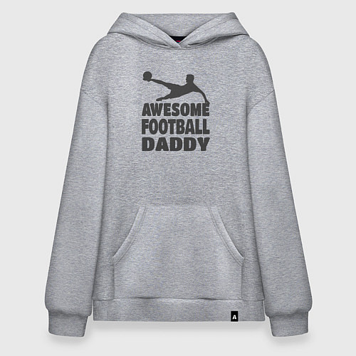 Худи оверсайз Удивительный футбольный папа / Меланж – фото 1