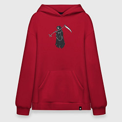 Толстовка-худи оверсайз Дама смерть, цвет: красный