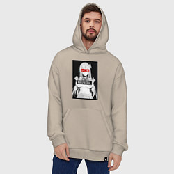 Толстовка-худи оверсайз Senpai waifu, цвет: миндальный — фото 2