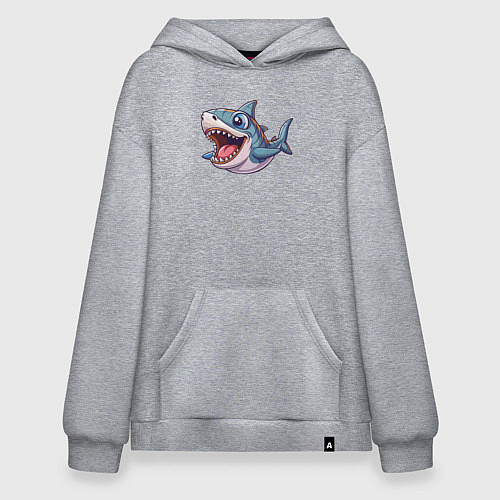 Худи оверсайз Позитивная акула / Меланж – фото 1