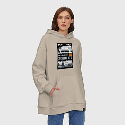 Толстовка-худи оверсайз Mitsubishi GT, цвет: миндальный — фото 2