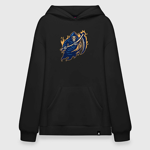 Худи оверсайз Fire reaper / Черный – фото 1