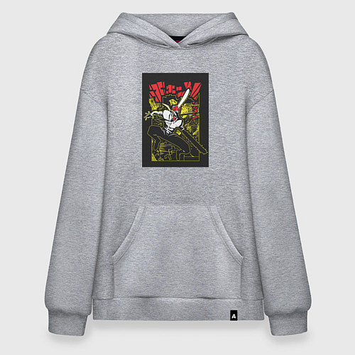 Худи оверсайз Человек-бензопила Денджи воплощение демона / Меланж – фото 1