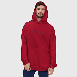 Толстовка-худи оверсайз Каомодзи пожимаю плечами, цвет: красный — фото 2
