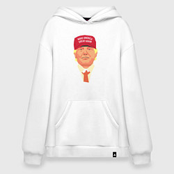 Толстовка-худи оверсайз Trump - America, цвет: белый