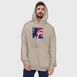 Толстовка-худи оверсайз Президент Дональд Трамп, цвет: миндальный — фото 2