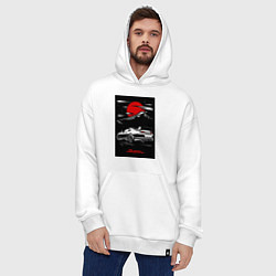 Толстовка-худи оверсайз Toyota Supra jdm гоночный, цвет: белый — фото 2
