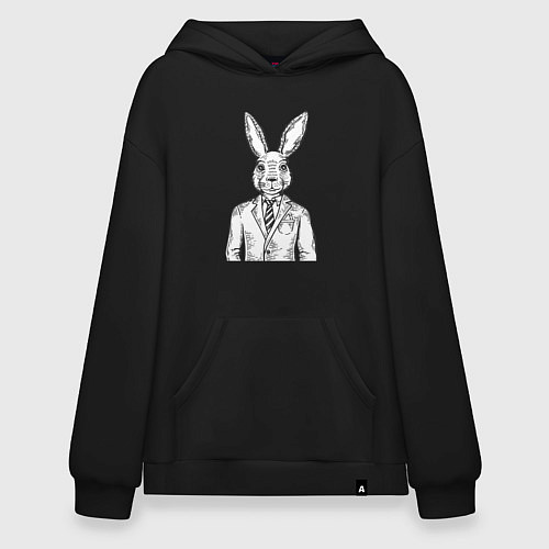 Худи оверсайз Кролик в костюме / Черный – фото 1