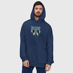 Толстовка-худи оверсайз Elephants team, цвет: тёмно-синий — фото 2