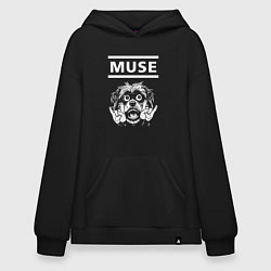 Толстовка-худи оверсайз Muse rock dog, цвет: черный