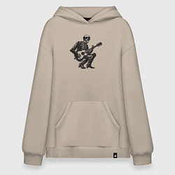 Толстовка-худи оверсайз Мёртвая рок звезда, цвет: миндальный