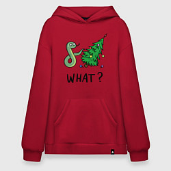 Толстовка-худи оверсайз Snake - what, цвет: красный