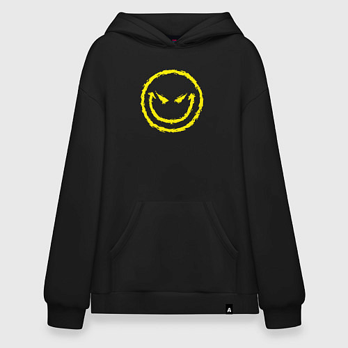 Худи оверсайз Evil smile / Черный – фото 1
