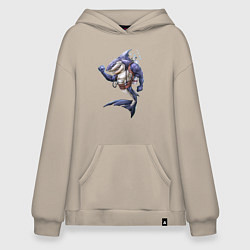 Худи оверсайз Акула - крутой ныряльщик