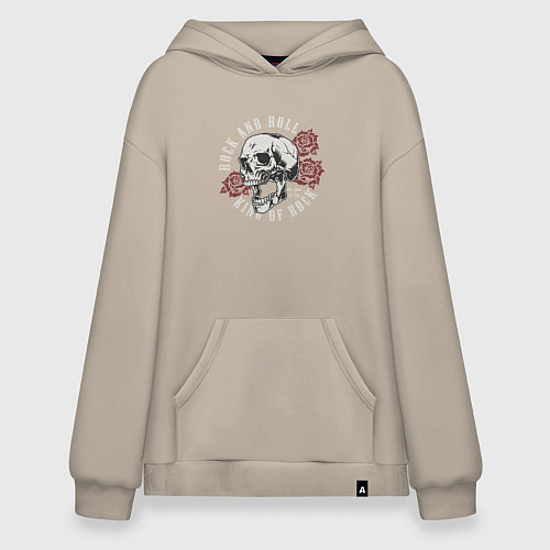 Худи оверсайз Король рок н ролла / Миндальный – фото 1