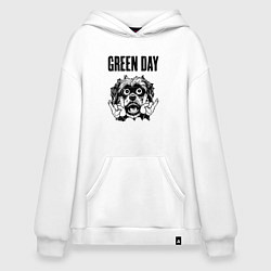 Толстовка-худи оверсайз Green Day - rock dog, цвет: белый