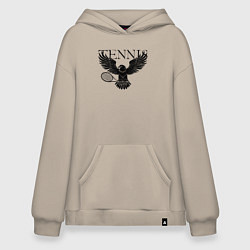 Толстовка-худи оверсайз Теннис с орлом, цвет: миндальный
