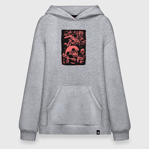 Худи оверсайз Безумные кошмары / Меланж – фото 1