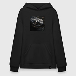 Толстовка-худи оверсайз Змеиный образ в чёрном, цвет: черный
