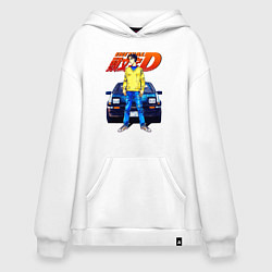 Толстовка-худи оверсайз Такуми & АЕ86, цвет: белый