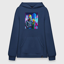 Худи оверсайз Гомер и Мардж Симпсоны - киберпанк