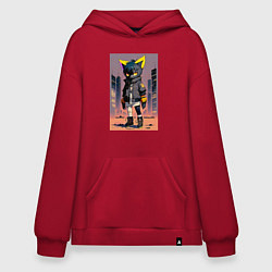 Худи оверсайз Уличный котёнок хулиган - нейроарт