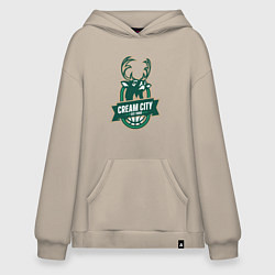 Худи оверсайз Milwaukee Bucks cream city