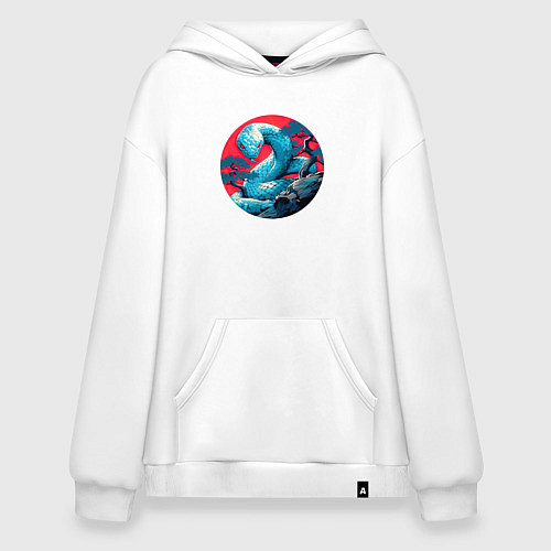 Худи оверсайз Japan serpent / Белый – фото 1