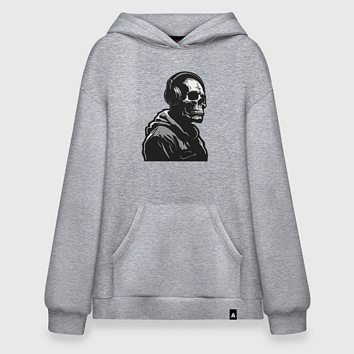 Худи оверсайз Skeletor music / Меланж – фото 1