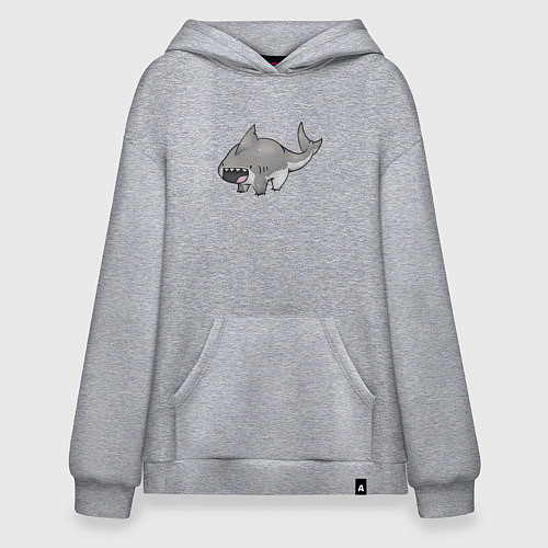 Худи оверсайз Милая акула медведь / Меланж – фото 1