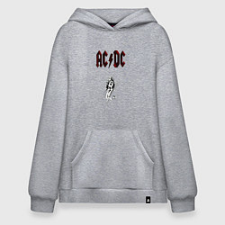 Толстовка-худи оверсайз AcDc - roook, цвет: меланж