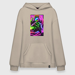 Толстовка-худи оверсайз Counter Strike go - neon revolution, цвет: миндальный