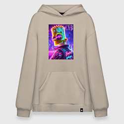 Худи оверсайз Cyber Bart - neon glow