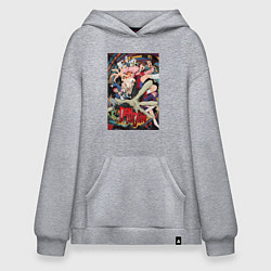 Толстовка-худи оверсайз Dandadan: All Persons, цвет: меланж