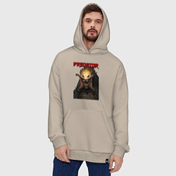 Толстовка-худи оверсайз Predator scream, цвет: миндальный — фото 2