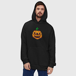 Толстовка-худи оверсайз Halloween pumpkin, цвет: черный — фото 2