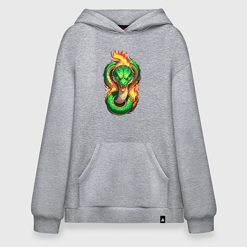 Худи оверсайз Знак змеи / Меланж – фото 1