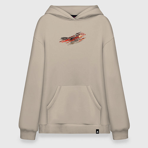 Худи оверсайз Орел в облаках - светлый / Миндальный – фото 1