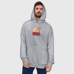 Толстовка-худи оверсайз Ванпанч герой hero, цвет: меланж — фото 2