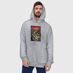 Толстовка-худи оверсайз Обнаженный кулак - улицы ярости, цвет: меланж — фото 2