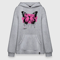 Толстовка-худи оверсайз Grunge butterfly, цвет: меланж