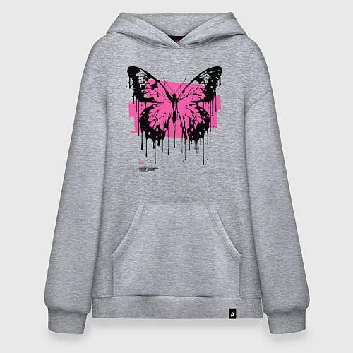 Худи оверсайз Grunge butterfly / Меланж – фото 1